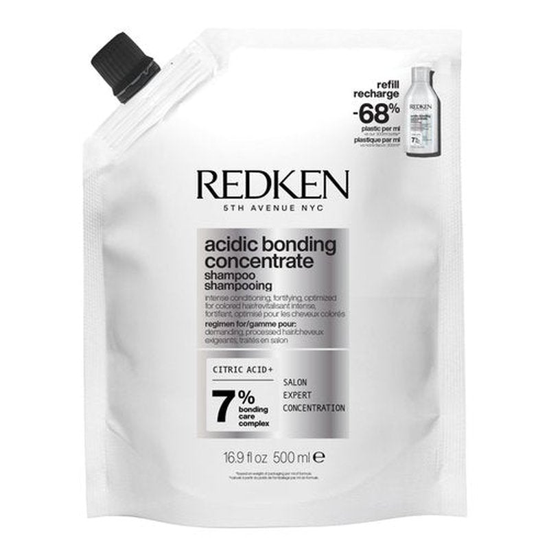 Redken Bonding Shampoo for Damaged Hair Repair | Acidic Bonding Concentrate | For All Hair Types | Refill | 16.9 Fl. Oz.