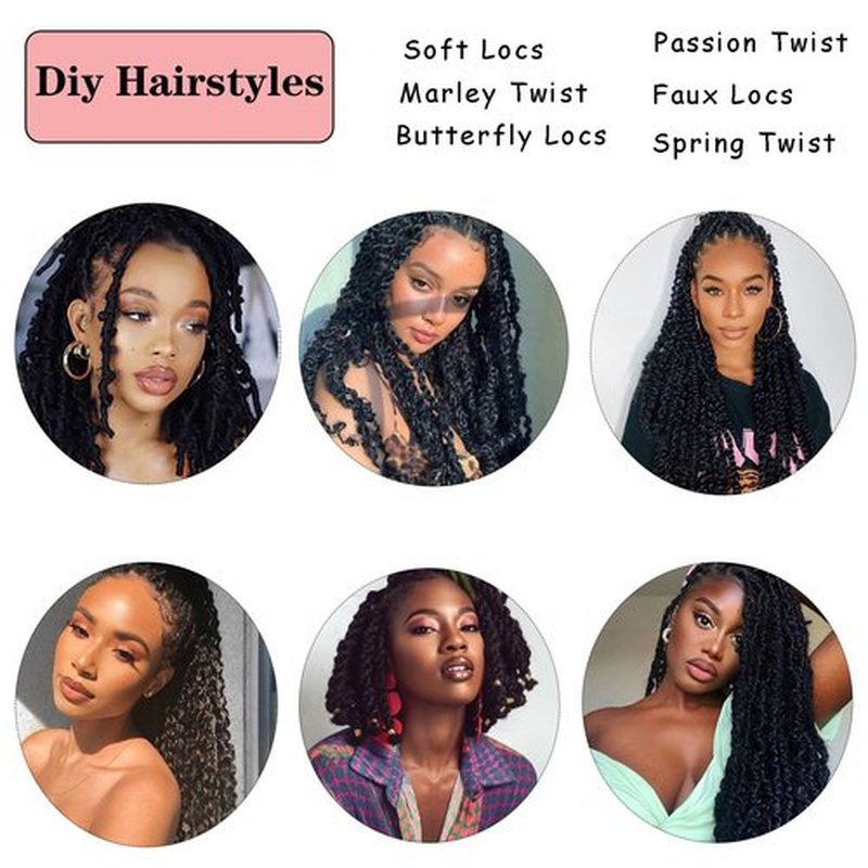 Springy Afro Twist Hair 8 Packs 8 Inch Marley Twist Braiding Hair Pre-Separated Wrapping Hair for Soft Locs Hair Extensions Spring Twist Hair