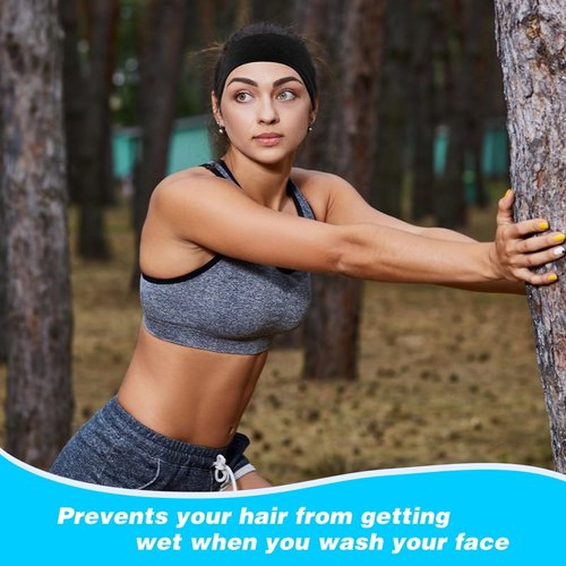 RITOPER Headbands for Women Non Slip, Wide Workout Headband Cotton Black White Head Bands Hair Bands for Women's Hair, Thick Headbands Head Wraps for Fashion, Yoga, Running, Spa Day, Party, Travel