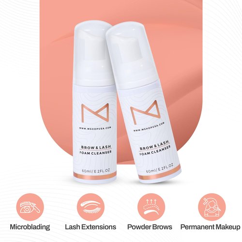 M - Permanent Makeup Brow & Lash Foam Cleanser For Eyelash Extensions, Microblading, Powder Brows, Eyebrows, Nano Brows, Permanent Make Up 60ML