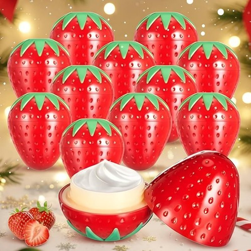 Swiffen 12 Pcs Strawberry Hand Cream Gifts Set for Women Baby Shower Favors Valentine's Galentine's Day Gifts Easter Basket Stuffers for Mothers Day, Nurse, Teacher Appreciation Birthdays Party Gift