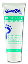 Clearzal Busy Feet Cooling Energizing Foot Cream, Packed with Menthol for Pain Relief for Tired Achy Feet, Refreshes and Rejuvenates, Helps to Provide Relief from Neuropathy, 3.4 Ounce Tube