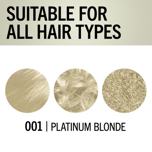 Schwarzkopf Keratin Blonde Hair Dye, 001 High Lift Platinum Blonde, Professional Quality Permanent Hair Color, Bond Enforcing System, Pre-Color Serum & Purple Conditioner Included