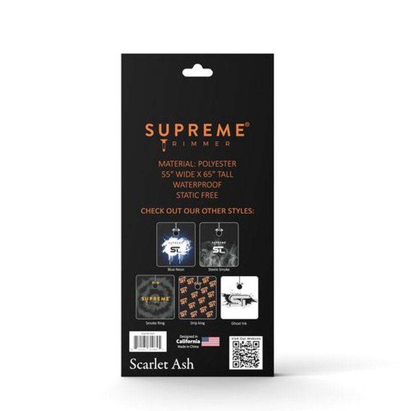 Supreme Trimmer Premium Barber Cape | Professional Hair Stylist Waterproof, Hook Closure Cape; Salon, Barber, or Home Use | Scarlet Ash