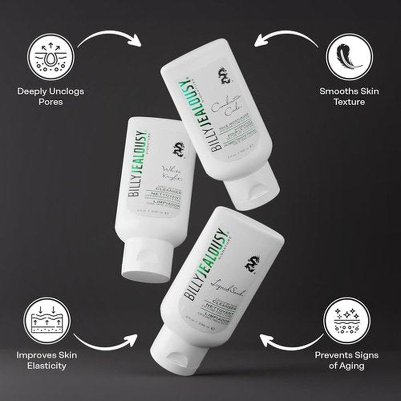 Billy Jealousy Face3Some Vegan Men's Skincare Kit - Travel Size Daily Cleanser & Moisturizer
