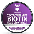 Beard Balm，5% Concentration Biotin Beard Balm for Men (2 oz) - Natural Mens Beard Oil with Castor Oil，Argan Oil, Jojoba Oil and Vitamin,Thickening for Beard，Beard Growth Softener