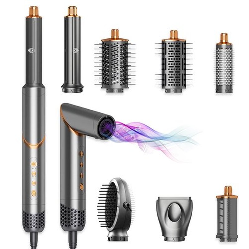 AVENHO 8 in 1 Hot Air Brush Hair Styler, High-Speed Hair Dryer Brush with Auto Wrap Curlers, Foldable Ionic Blow Dryer Brush for Fast Drying, Volumizing & Curling, Multi-Styling Tool (Gifts for Women)