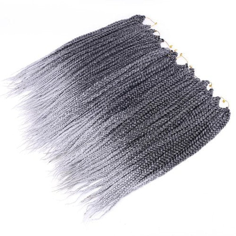 8 Packs Goddess Crochet Box Braids Pre looped Box Braid Crochet Hair for Black Women 18 Inch Silver Gray 3X Knotless Crochet Box Braided Hair Extensions Straight Knotless Braiding Hair(Tgrey#)