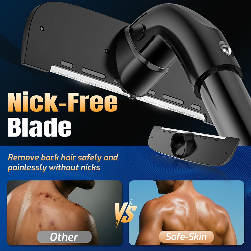 VEYLA Nick-Free Back Shaver for Men,Safe for Sensitive Skin, Black, 1 Pack