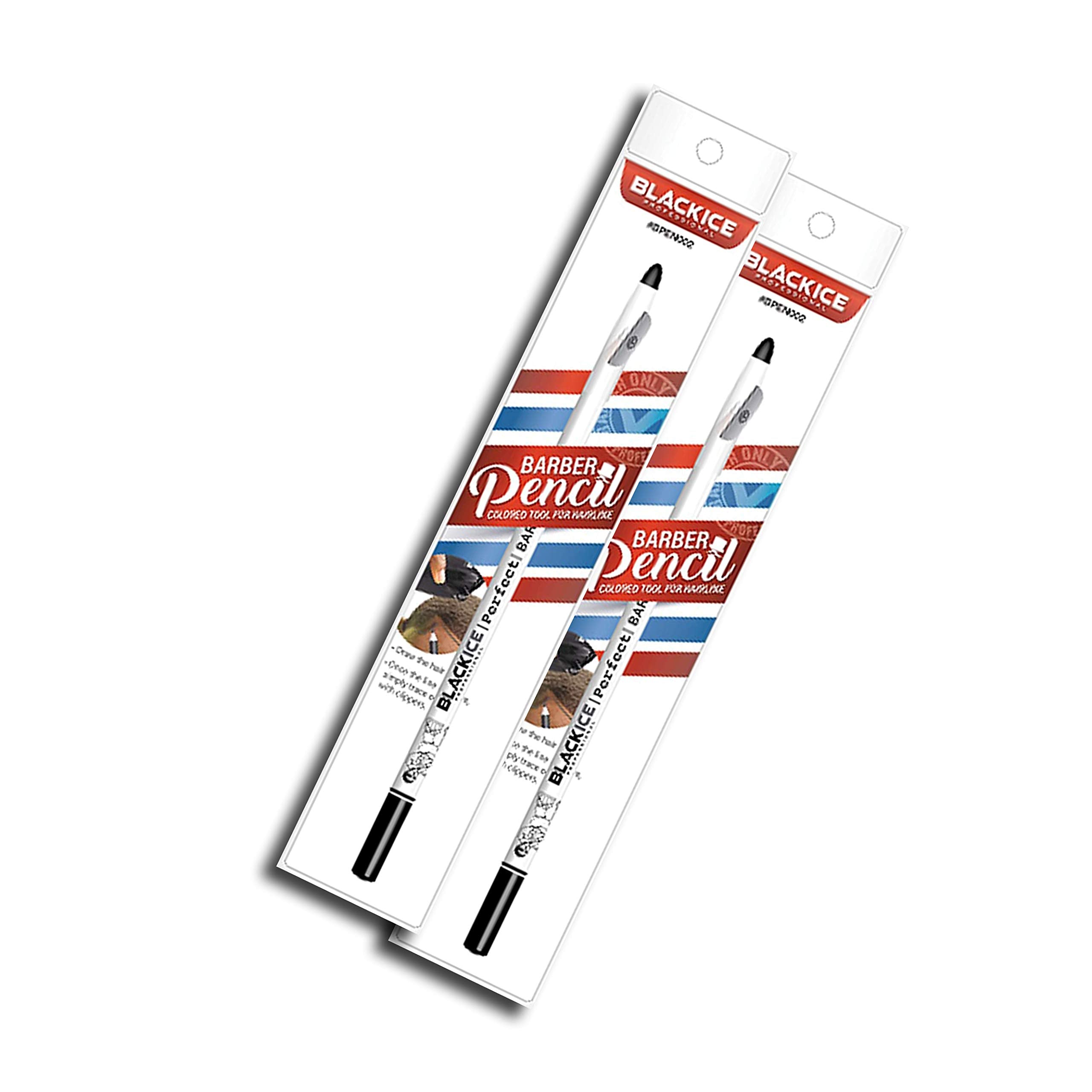 (2) Black Ice Spray Barber Pencils (White)