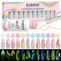 RARJSM Glow in The Dark Nail Art Gel Liner 12 Soft Pastel Colors Neon Green Blue Purple Pink Painting Luminous Polish Set UV LED Curing Requires Thin Brush for Swirl Nails Design
