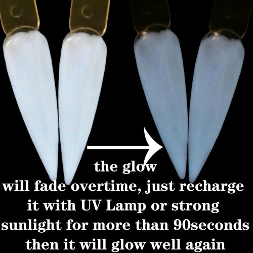 Glow in the dark Milky White Nail Acrylic Powder Color 1OZ for french nail art design (AP051)