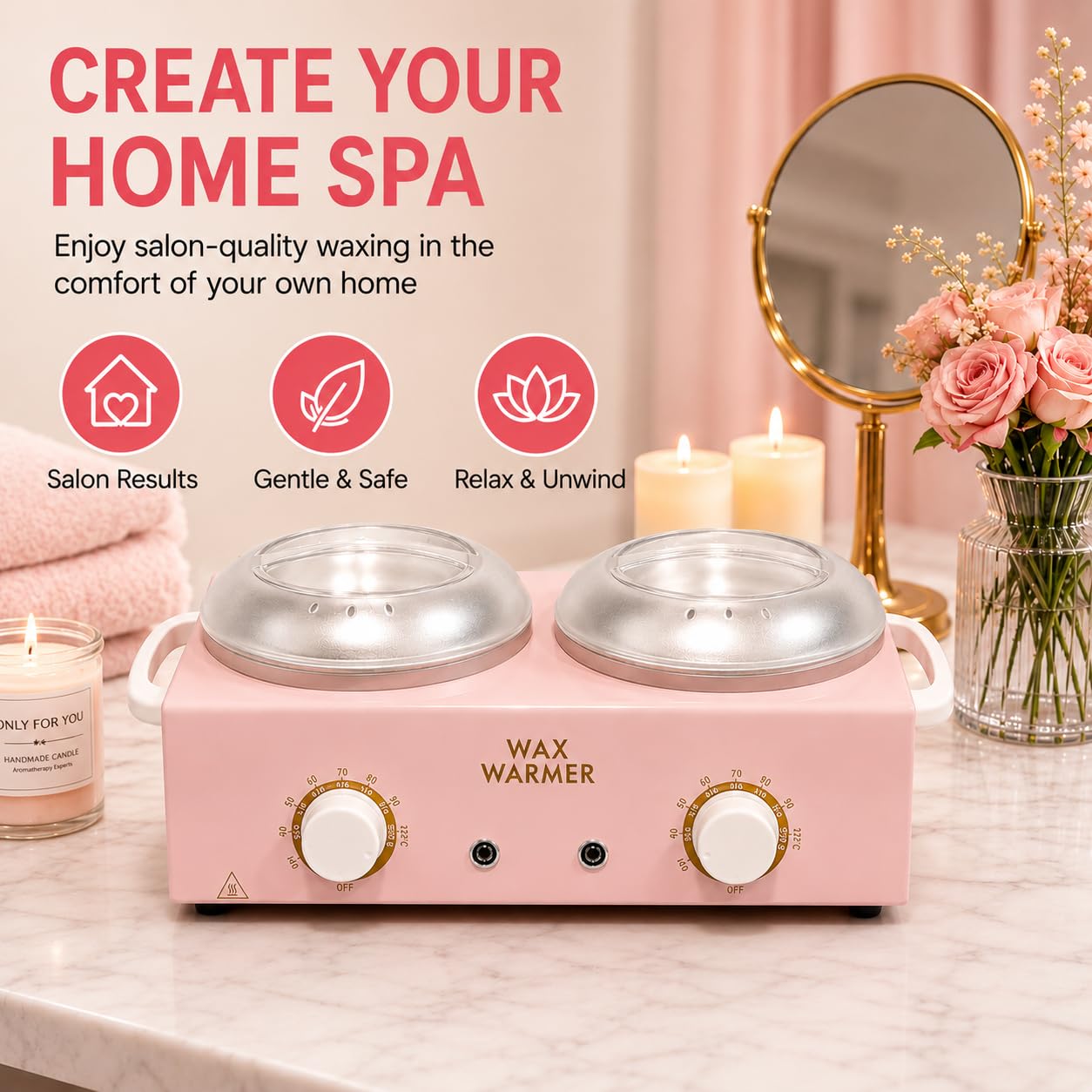 Wax Warmer for Hair Removal, Double Wax Pot