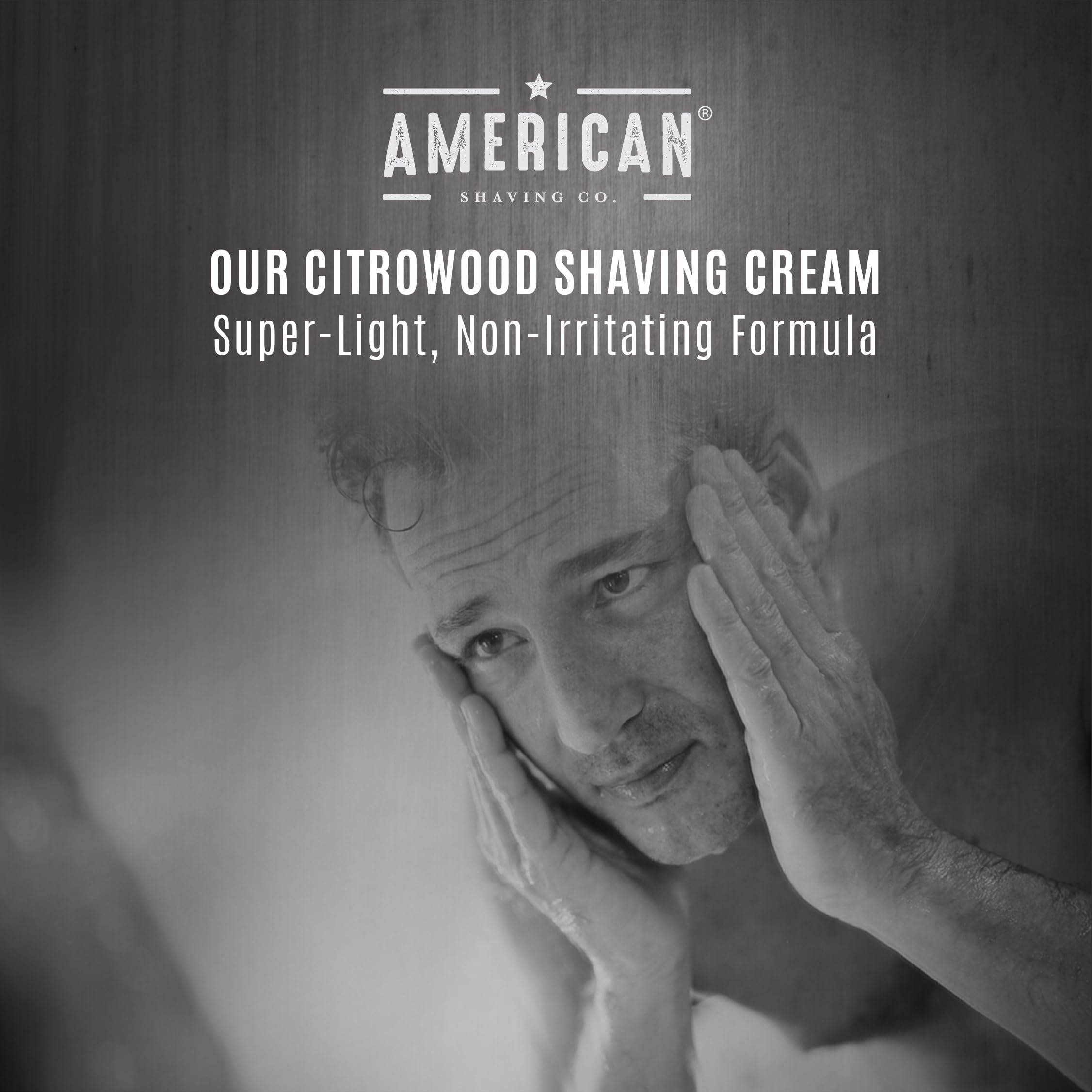 American Shaving Co. Citrowood Shaving Cream For Men 8 oz, Made in USA, Easy Application, Quality Potent Ingredients, Non-GMO, GMP Certified, Cruelty-Free Products