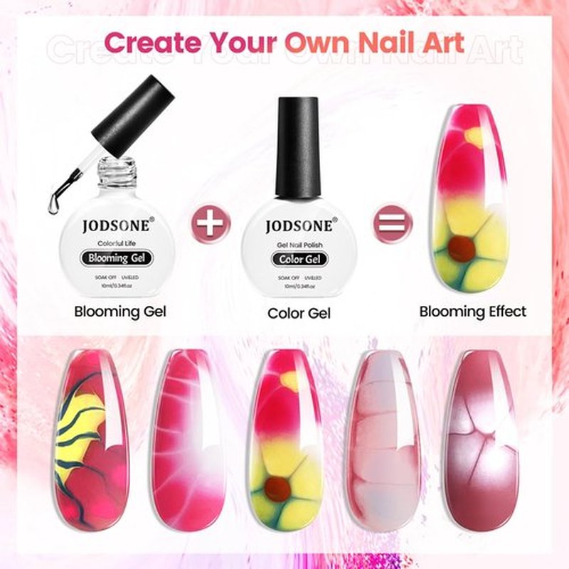 JODSONE Blooming Gel Nail Polish - Clear Marble Effect for Floral Designs | 10ML