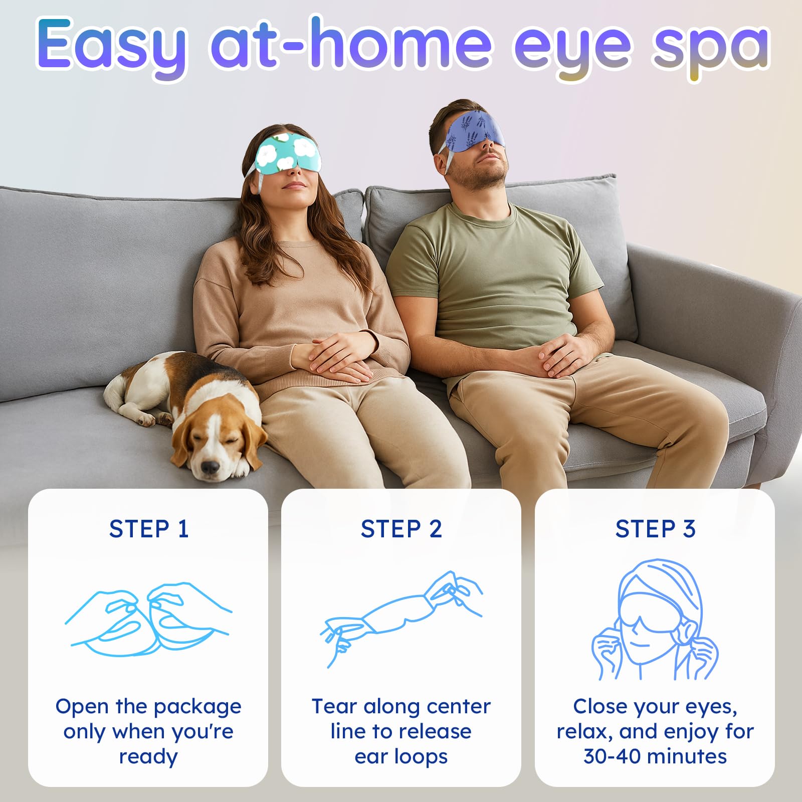 16 Pack Steam Eye Mask Variety Set Lavender Chamomile Jasmine and Unscented, Heated Eye Masks for Dry Eyes Puffiness and Relaxation, Self Heating Warm Compress for Sleep and Travel