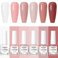 MIZHSE Quick Dry Nail Polish Set - 6 Classic Nude Colors for DIY Nail Art | Perfect Gift for Women