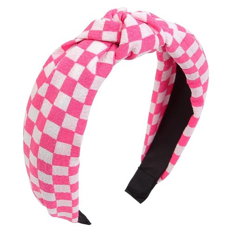 Huachi Hot Pink Headbands for Women Girls, 4 Packs Cute Flower Printed Knotted Head Bands for Women’ s Hair, Non Slip Fashion Wide Top Knot Womens Hairbands, Girls Pink Trendy Stuff Hair Accessories