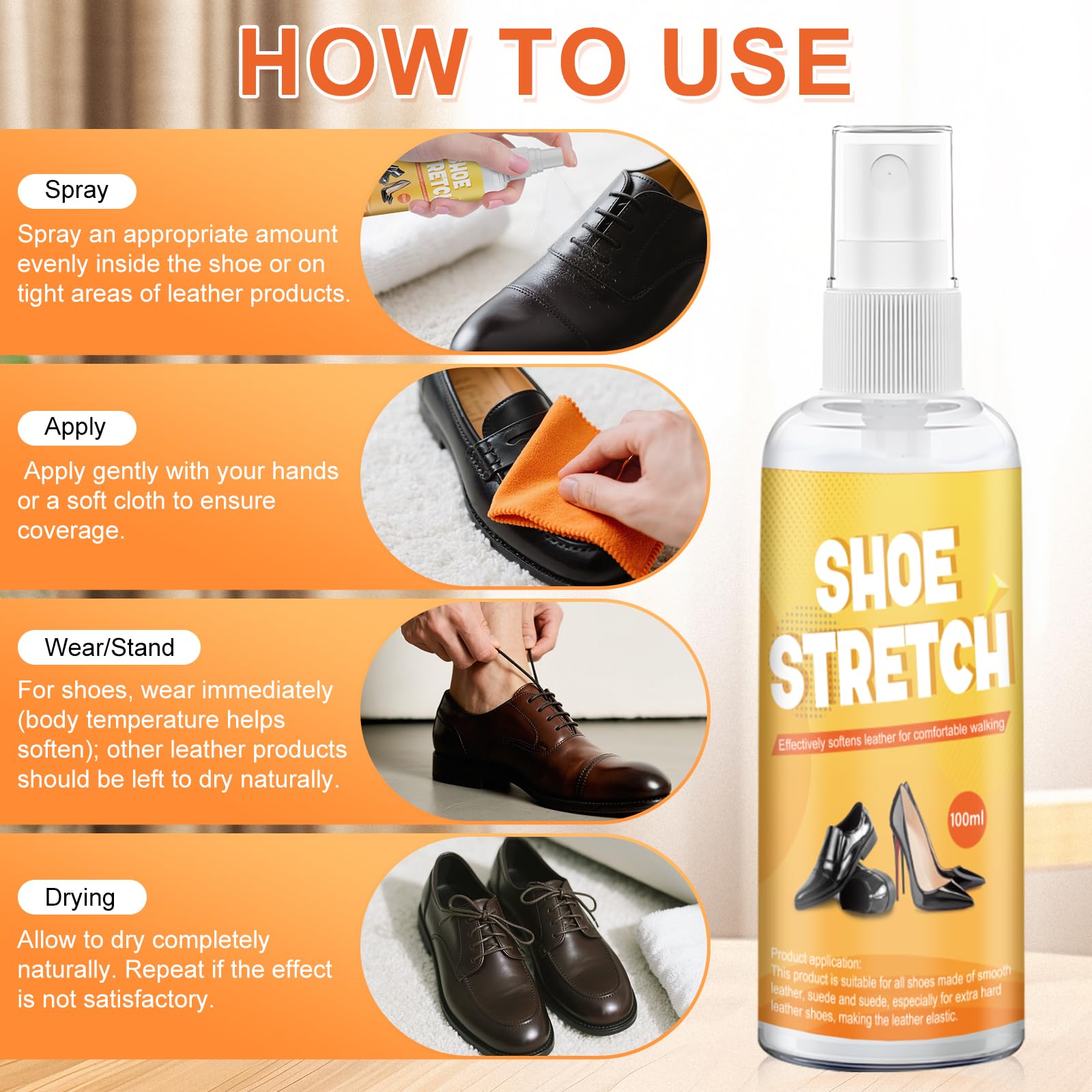 kuailaya Shoe Stretch Spray, Professional Shoe Stretcher Boot Stretcher