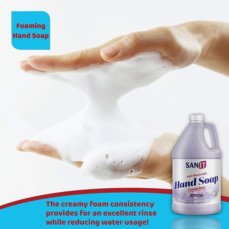 Sanit Antibacterial Foaming Hand Soap Refill - Aloe Vera & Moisturizers - Lavender, 1 Gallon
