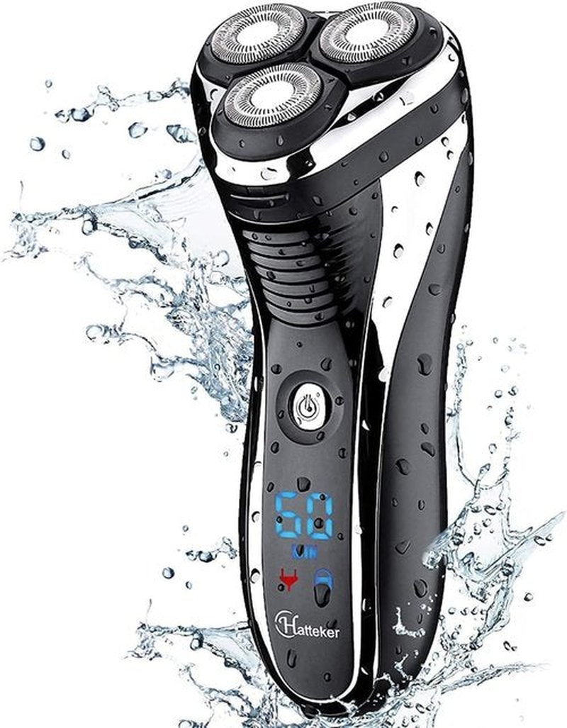 Hatteker Electric Shaver - Cordless Rotary Razor for Men | Waterproof Beard Trimmer
