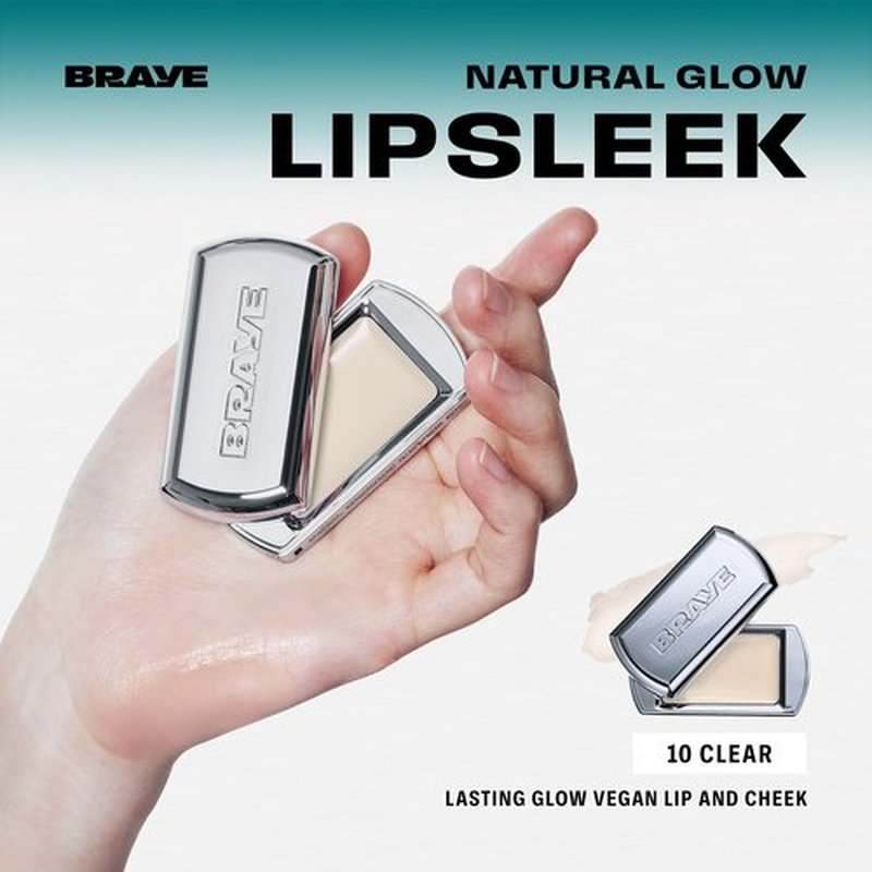 BRAYE LIPSLEEK | Blush for Cheeks & Lips, Korean Makeup Blush, Cool Lip and Cheek Balm, Vegan Cream, Lightweight w/Blendable & Buildable Makeup, Natural Look 10 CLEAR 0.08oz
