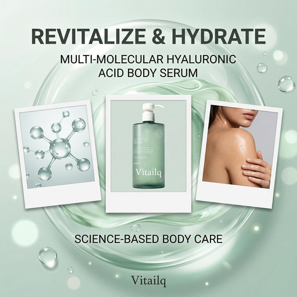 Vitailq Ha Hydrating Body Serum, Body Hydrator Hyaluronic Acid Body Serum, Lightweight Fast-Absorbing Body Care for Deep Hydration & Silky,Non-greasy Skin (1pcs)
