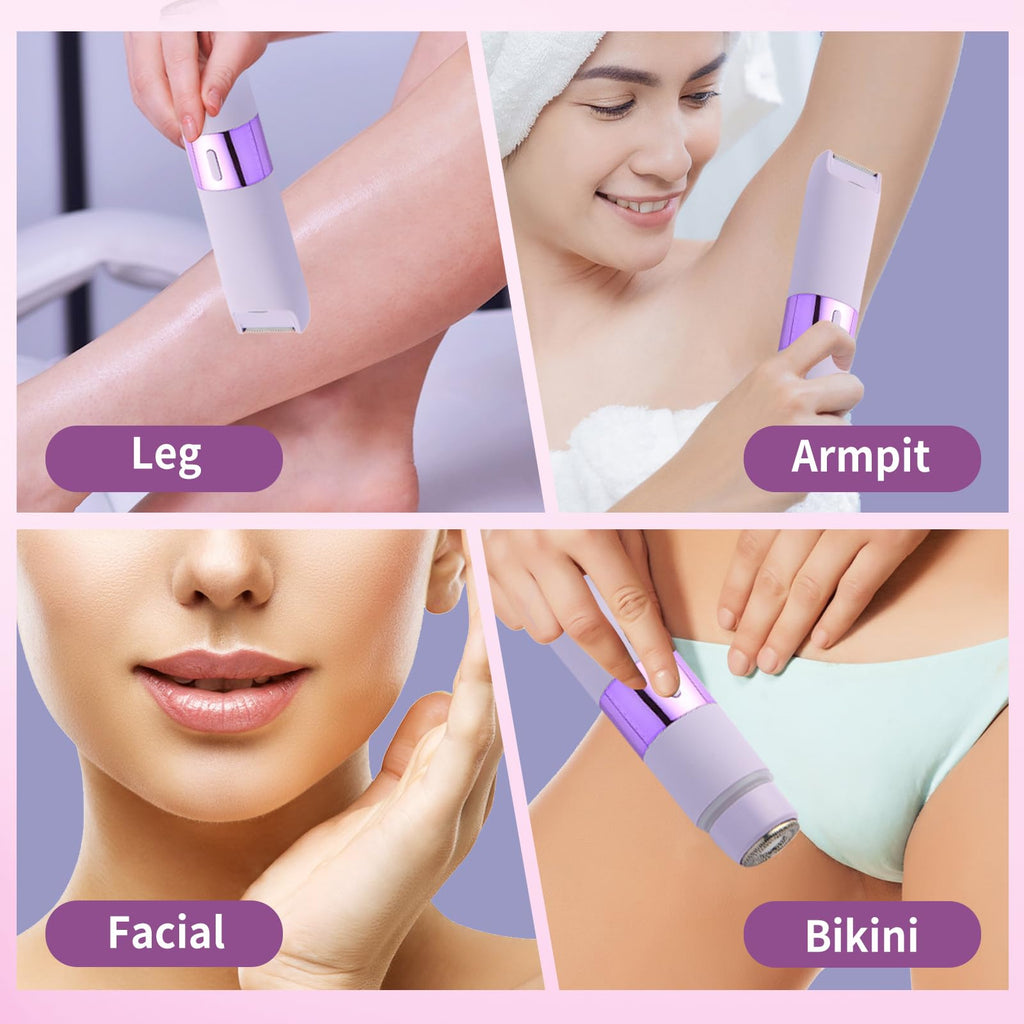 XYOUWEI Bikini Trimmer for Women, 2-in-1 Electric Razor for Womens, Rechargeable Electric Shaver for Legs Arms Pubic Body Hair Trimmer
