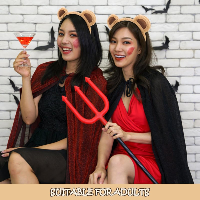 Vovii Bear Ears Headband for Women, Furry Animal Ears Headbands Hair Accessories for Adult Halloween Cosplay Costume（Brown