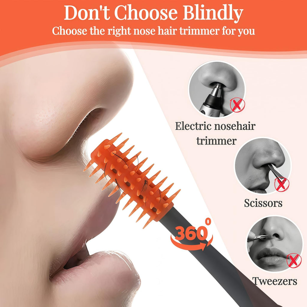 KTBKGV 2026 Upgraded 2-in-1 Nasal Hair Cutter, 360° Rotating Double-Sided Blade, Washable Portable Grooming Tool for Men & Women, Travel Essential, (Multicolor-6Pcs)