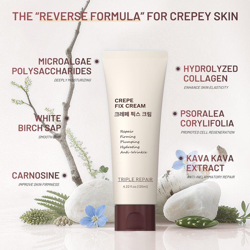 ZZILME Moisturizing Crepe Fix Cream – Tightens and Firms Neck, Face & Body, Anti Wrinkles for Crepey and Sagging Skin, Gift for Women & Men, 4.23 Fl Oz