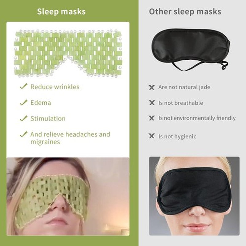 LazyGa Jade Eye Mask, Facial Cooling Mask with 100% Real Jade for Hot & Cold Therapy to Reduce Wrinkles, Puffiness, Migraines, and Anti-Aging