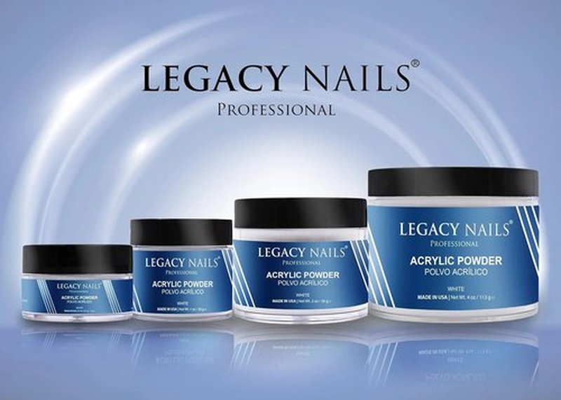Legacy Nails White Acrylic Powder - 4oz | High-Quality Fast-Drying Formula for Salon-Grade Nail Extensions