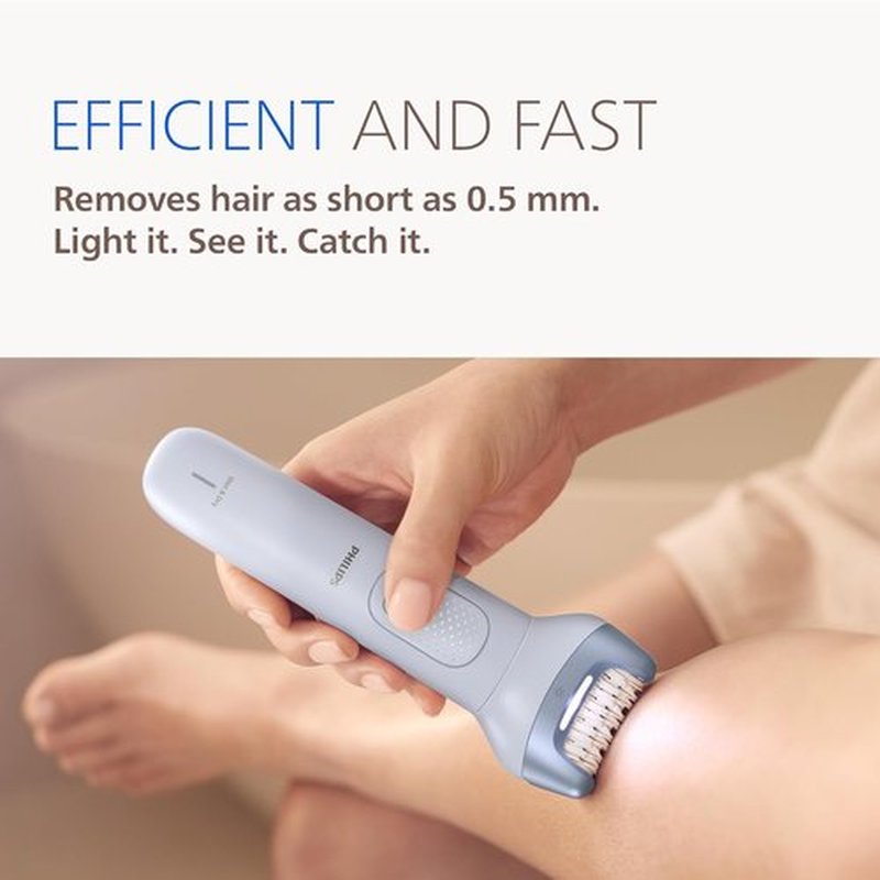 Philips Epilator Series 8000 - Cordless Wet & Dry Hair Removal for Legs & Body | 60 Min Runtime, 3 Accessories