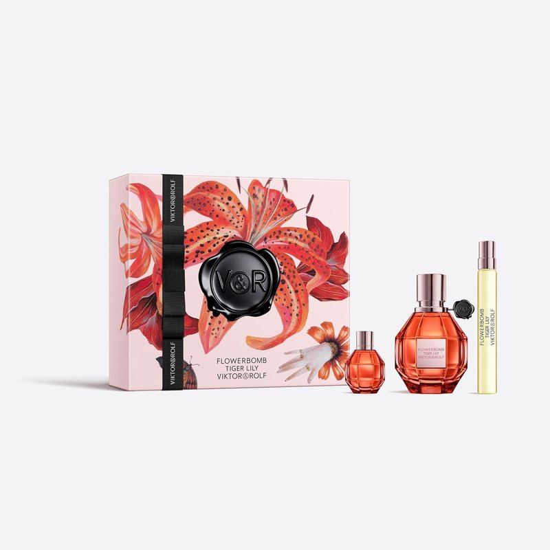 Viktor&Rolf - Flowerbomb Tiger Lily Luxury Perfume Set - 1.7 Fl Oz, 0.3 Fl Oz & 0.2 Fl Oz
