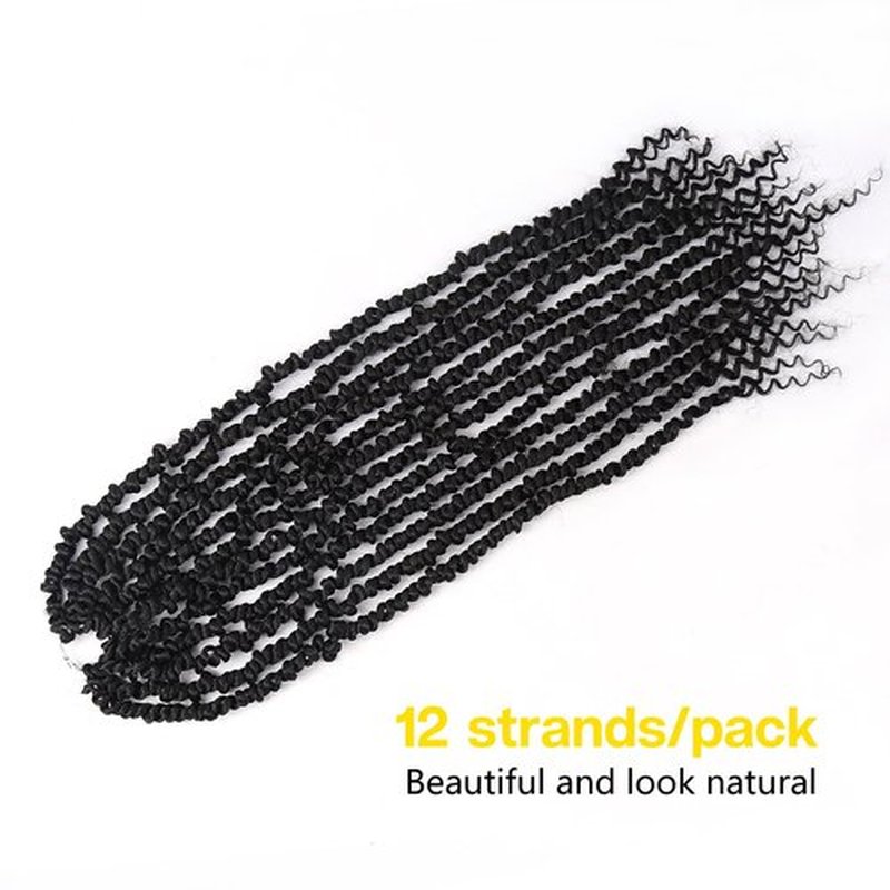 Passion Twist Hair - 24 Inch Passion Twist Crochet Hair For Women 8 Packs Crochet Pretwisted Curly Hair Passion Twists Synthetic Braiding Hair Extensions (24inch (pack of 8), 1B)