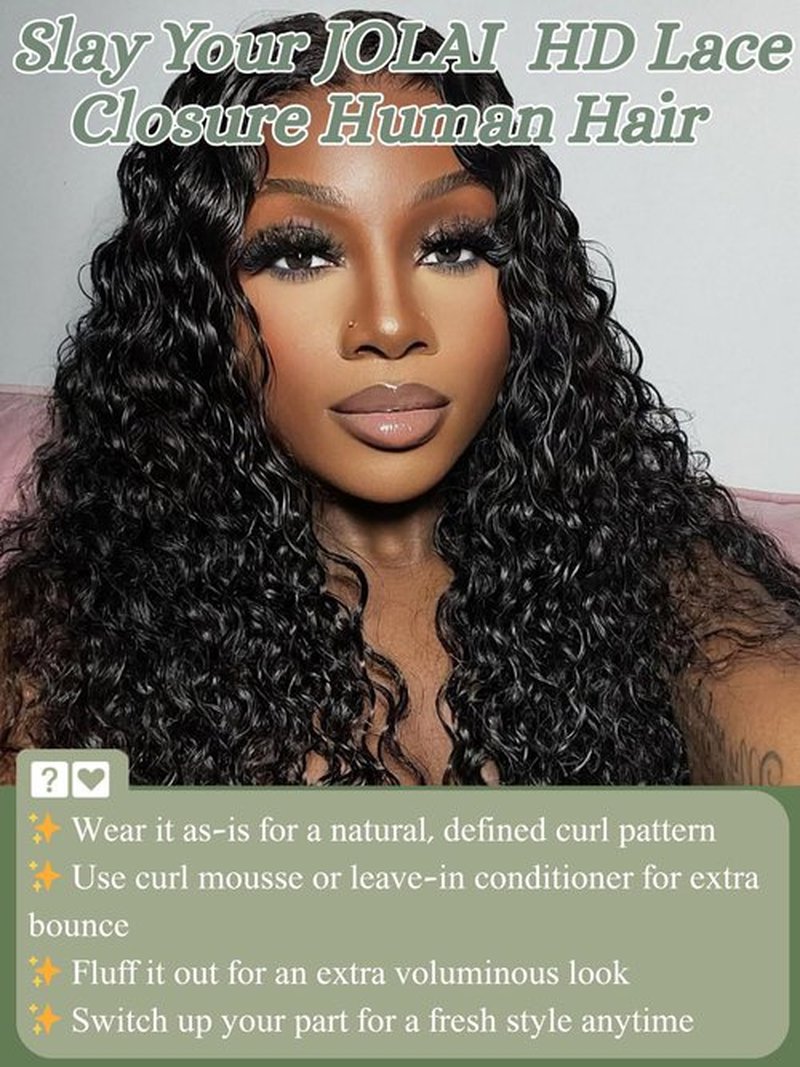 5x5 HD Lace Closure Loose Deep Wave Human Hair 12 Inch - 0.10mm Ultra-thin Invisible Burmese Curly HD Closure 5x5, 100% Pre Plucked Brazilian Raw Virgin Hair Skinlike HD Lace Closure Wet and Wavy