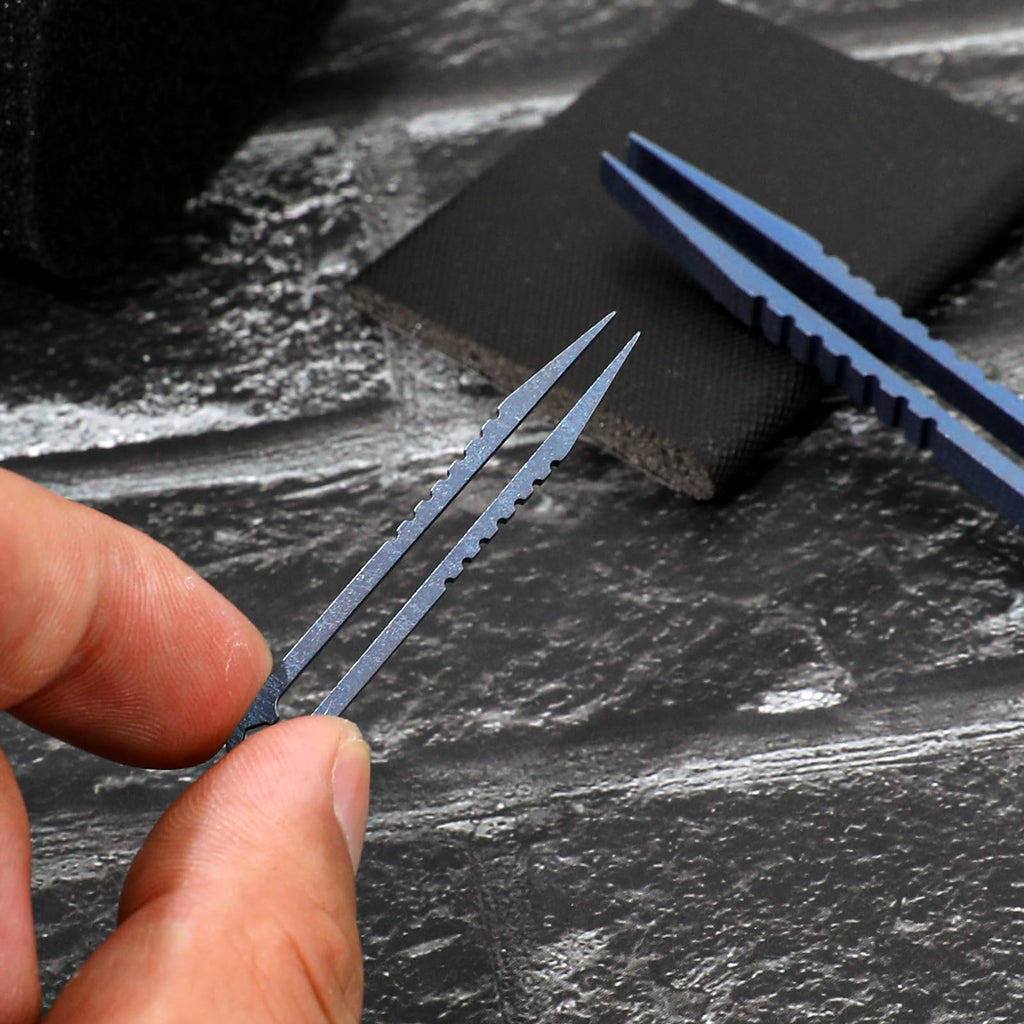 2Pcs Mini Titanium Tweezers, Portable Travel EDC Tweezers