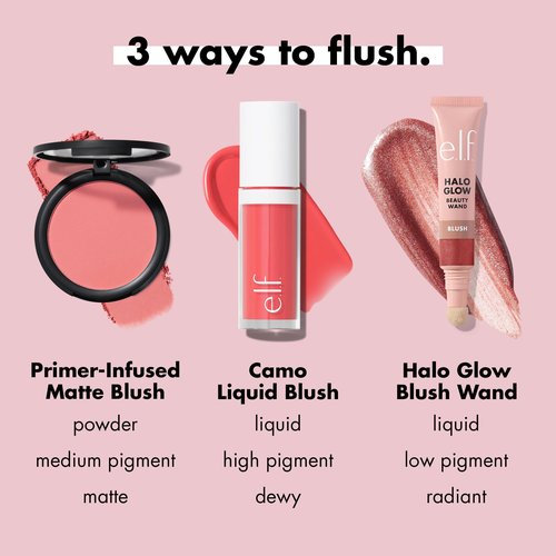 e.l.f. Primer-Infused Matte Blush, Long-Lasting, Lightweight & Buildable Powder Blush, Delivers A Matte Finish, Vegan & Cruelty-Free, Always Crushing