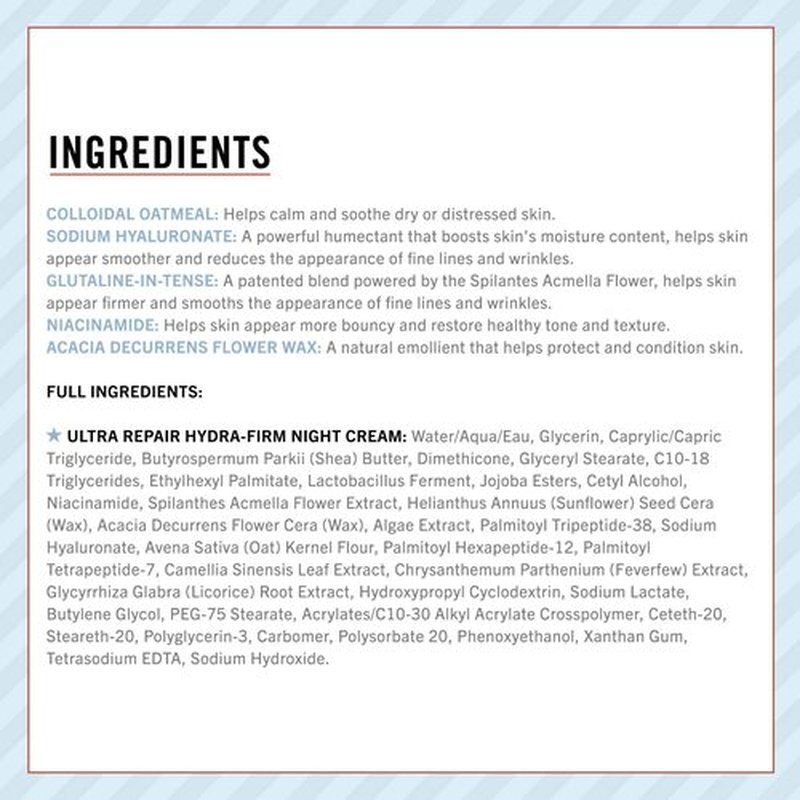 First Aid Beauty - Ultra Repair Hydra-Firm Night Cream | Hydrating Anti-Aging Formula, 1.7 oz