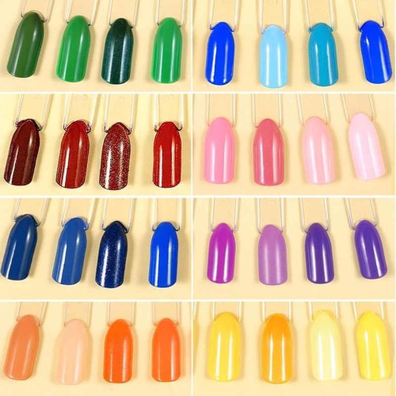 200 Pcs Clear Nail Swatch Sticks With Ring, Fan Shape Nail Color Swatches Nails Polish Display Sticks for Gel Polish, Color Practice, False Nails Samples Art Tips Swatch Board for Salon Home Use