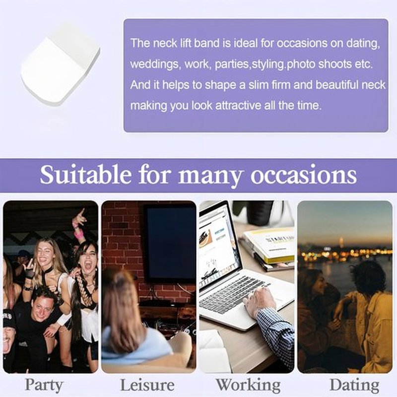 Neck Lift Tape,Neck Tape Lifting Invisible, Instant Lift for Sagging Skin & Wrinkles,(4 Elastic Bands + 20 Replacement Patches) Hypoallergenic Neck Behind Lift Tape for All Skin Types (20PCS)