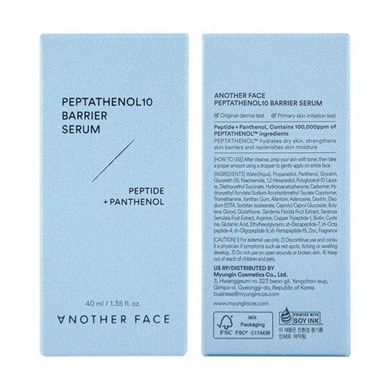ANOTHERFACE PEPTATHENOL 10% BARRIER SERUM | 100,000ppm Panthenol & Multi Peptides | Deep Hydrating & Soothing Face Essence | Korean Skincare for Dry, Sensitive Skin | 1.35 Fl.Oz.