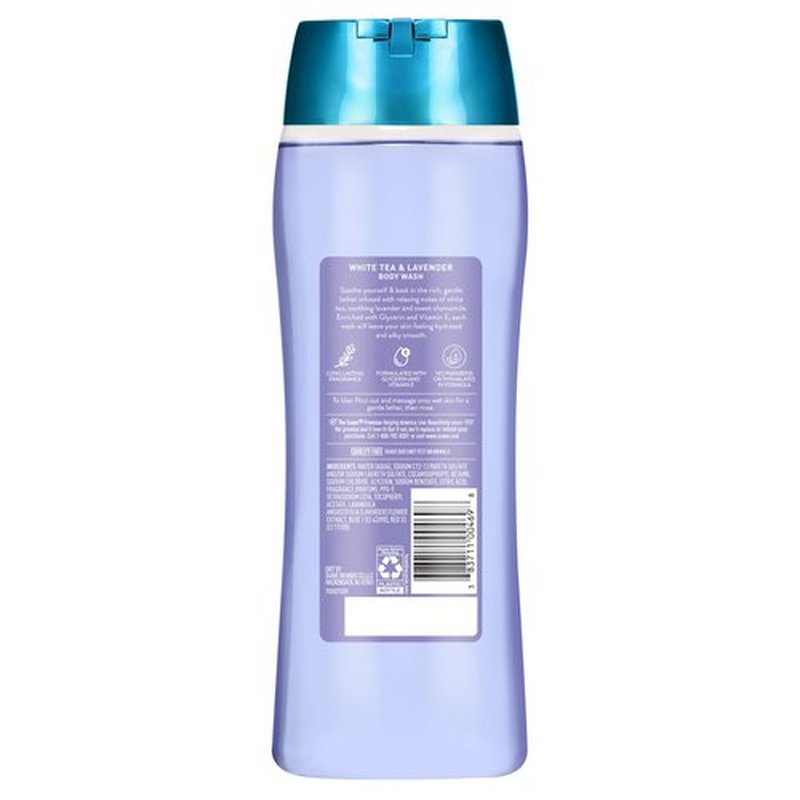 Suave Moisturizing Body Wash Women, White Tea and Lavender with Vitamin E and Aloe Extracts, No Parabens, No Phthalates, 18 Oz (Pack of 6)
