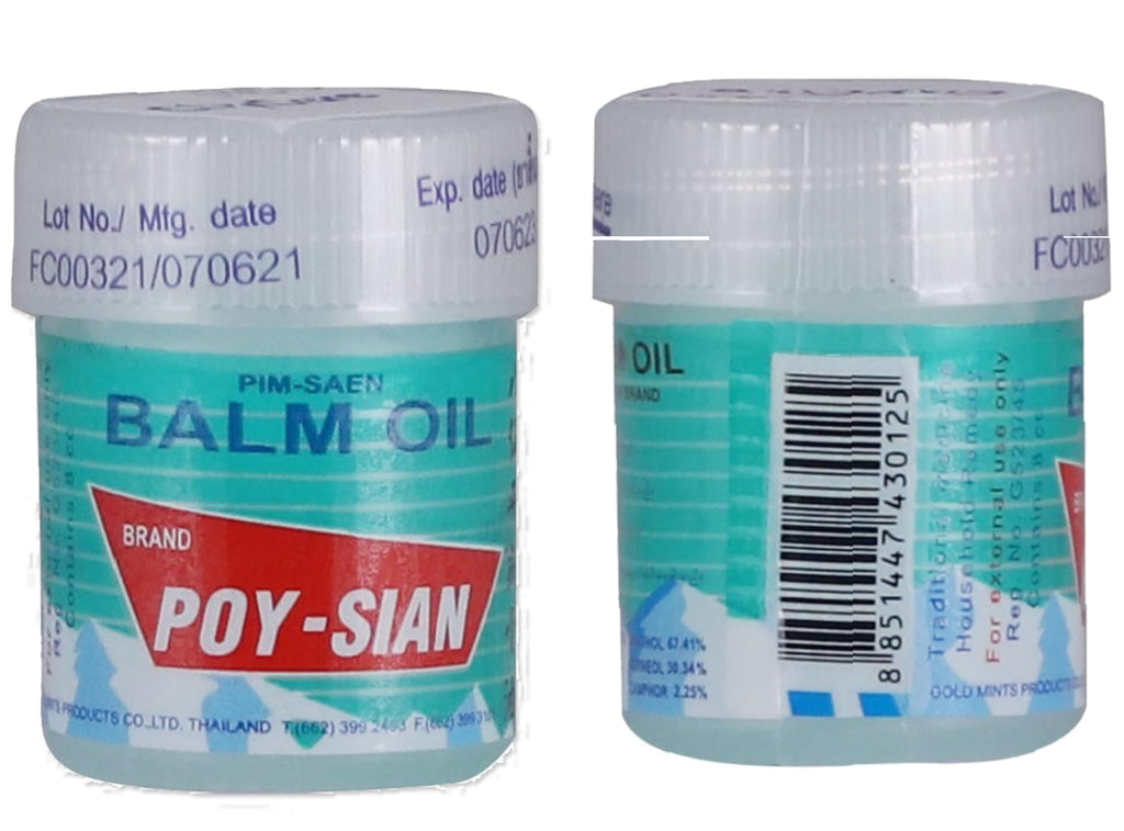 POY-SIAN Thai Pim-Saen Cotton Nasal Inhaler 8 ml (Pack of 3)