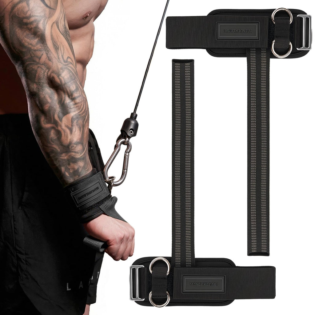 M MANUEKLEAR Wrist Straps for Weightlifting, Gym Lifting Straps with D Rings for Cable Machine,Weight Lifting Wrist Wraps for Men Women Black M(6.3-7.5inch)