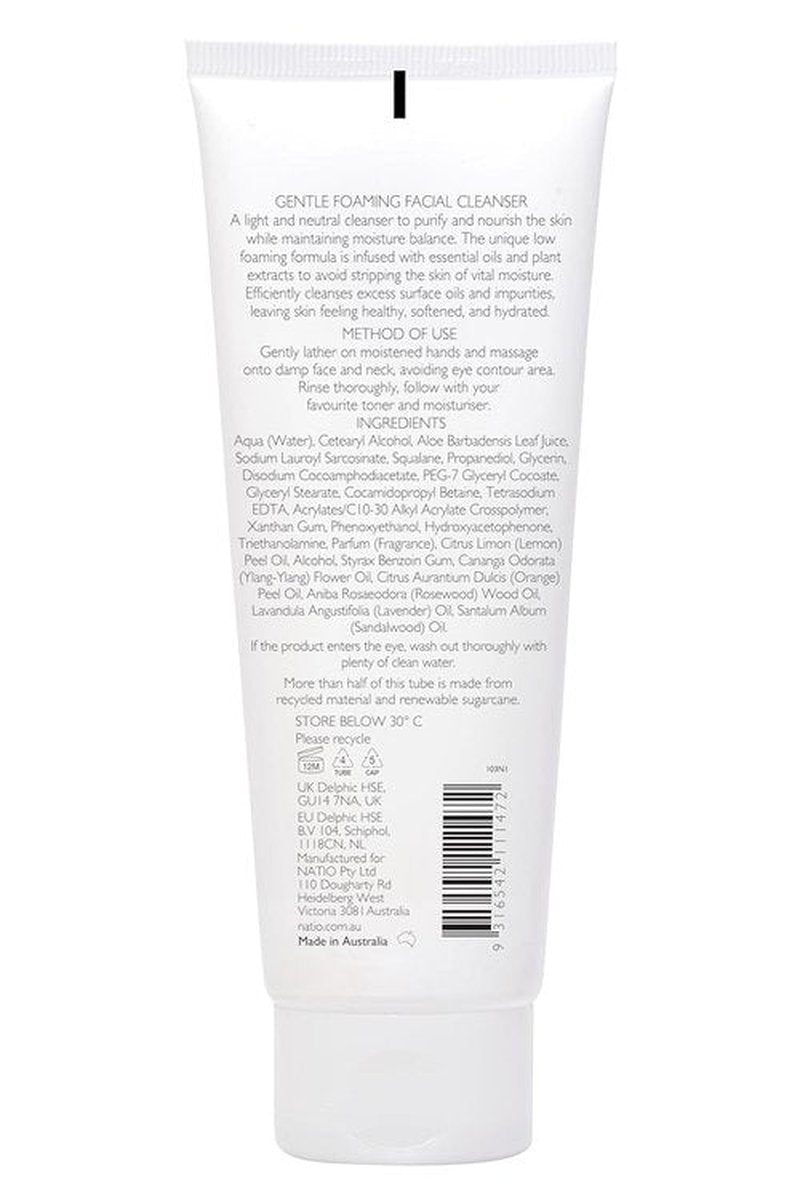 Natio Australia Foaming Facial Cleanser - Gentle Aloe Vera Formula for Moisture Balance | 3.5 oz