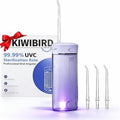 **KIWIBIRD Mini Water Flosser - Ultra-Portable Cordless Oral Irrigator with UVC Light, 3 Modes, 230mL - Travel & Home Use (Purple)**