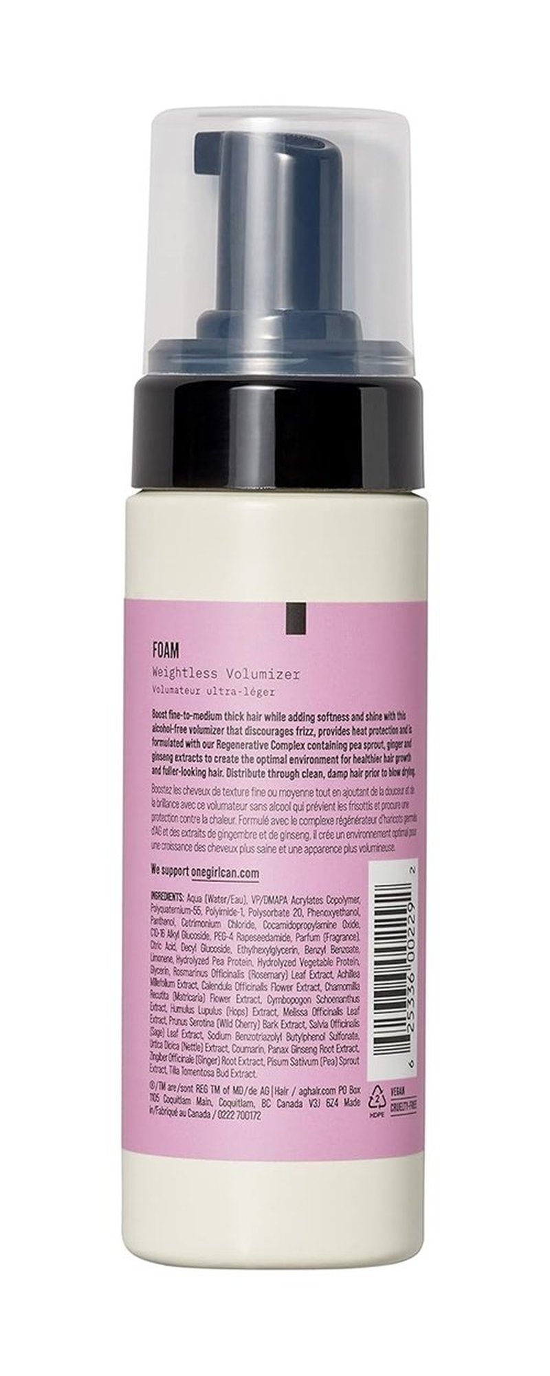 AG Care Foam Weightless Volumizer - Lightweight Hair Volume Boosting Foam | 5 Fl Oz