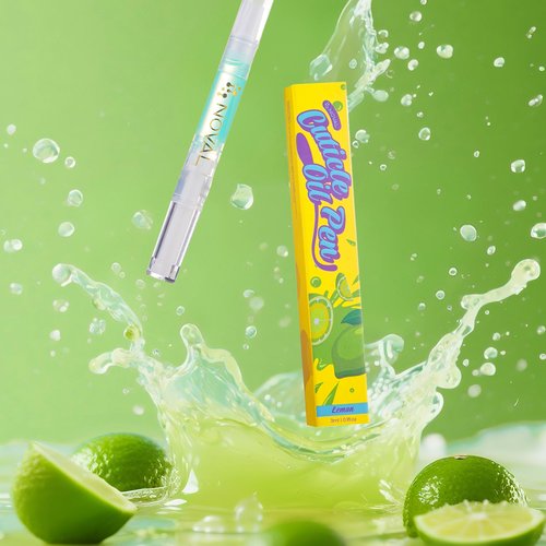 NOVAL Cuticle Oil Pens for Nails, 6 Travel Mini Set with Lime Scent, Fast-Absorbing Moisturizing Formula